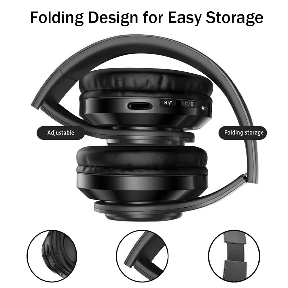 Wireless Headphones Bluetooth Noise Cancelling Stereo Earphones over Ear Headset